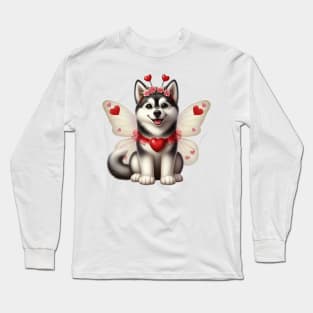 Valentine Fairy Husky Dog Long Sleeve T-Shirt